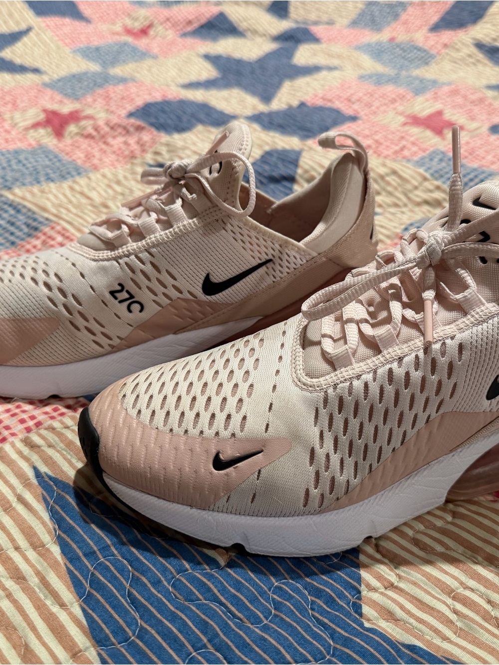Nike Women's Air Max 270 React - Blush Pink & White